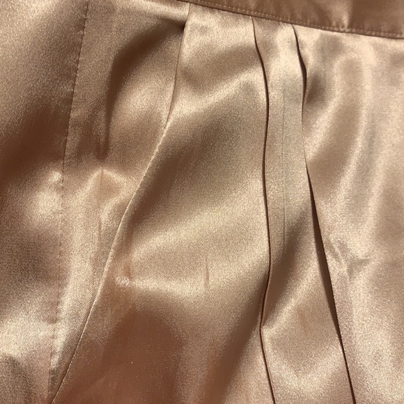 MESHKI ROSE PINK GOLD SATIN SATEEN WIDE LEG PANTS TROUSERS CHAMPAGNE MED BARBIE - Picture 12 of 14